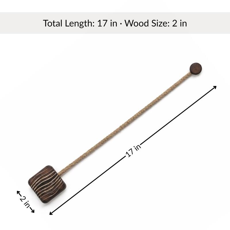 Magnetic Curtain Tiebacks 17 in Wood Rope