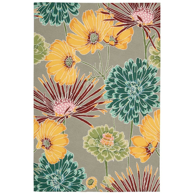 Gega Floral Traditional Stain Resistant Area Rug By HomeRoots - 66' X '42' X '0.5
