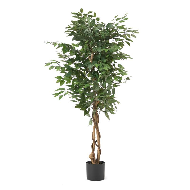 150cm Artificial Ficus Tree in Pot for Indoor Outdoor Home Decor - Green