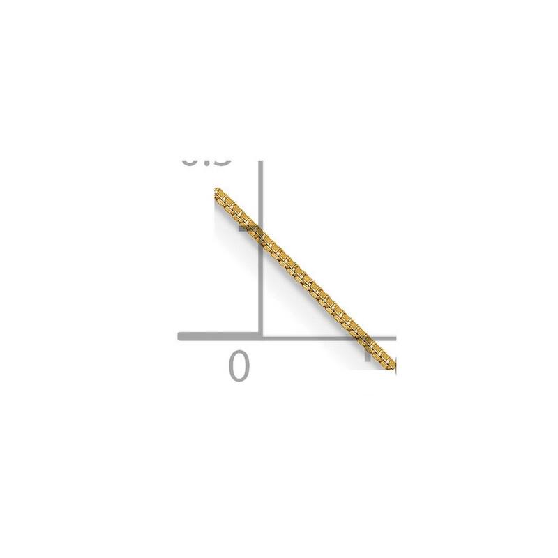 Curata 14k Yellow Gold Solid 0.5mm Box Chain Ankle Bracelet (Spring-ring)