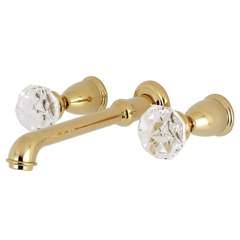 Kingston Brass Krystal Onyx Wall Mounted Roman Tub Filler with Knob - Polished Brass
