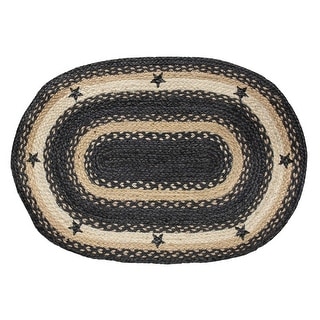 Primitive Pewter Star Braided Rug 20