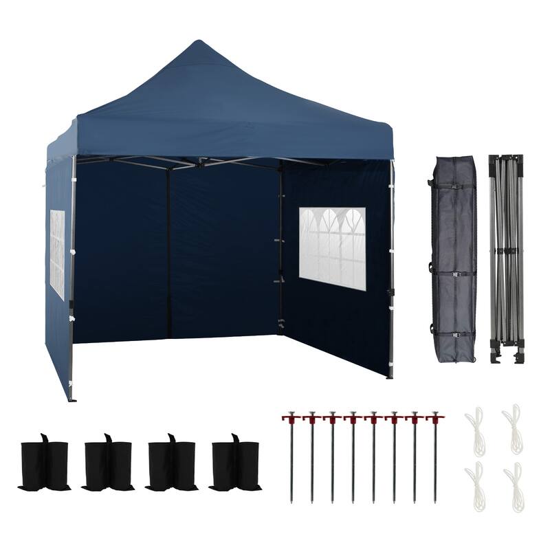 Aoodor 10' x 10' Pop Up Canopy with Church Windows Sidewalls - 10x10ft