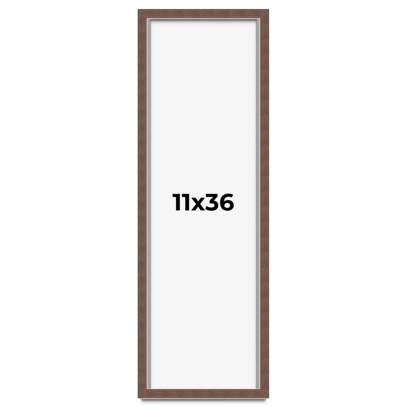 11x36 Shadow Box Frame Brown | 1.125 inches Deep Real Wood Rustic