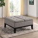 preview thumbnail 14 of 15, Atkinson Transitional Linen Split-top Storage Cocktail Ottoman by Furniture of America Light Grey