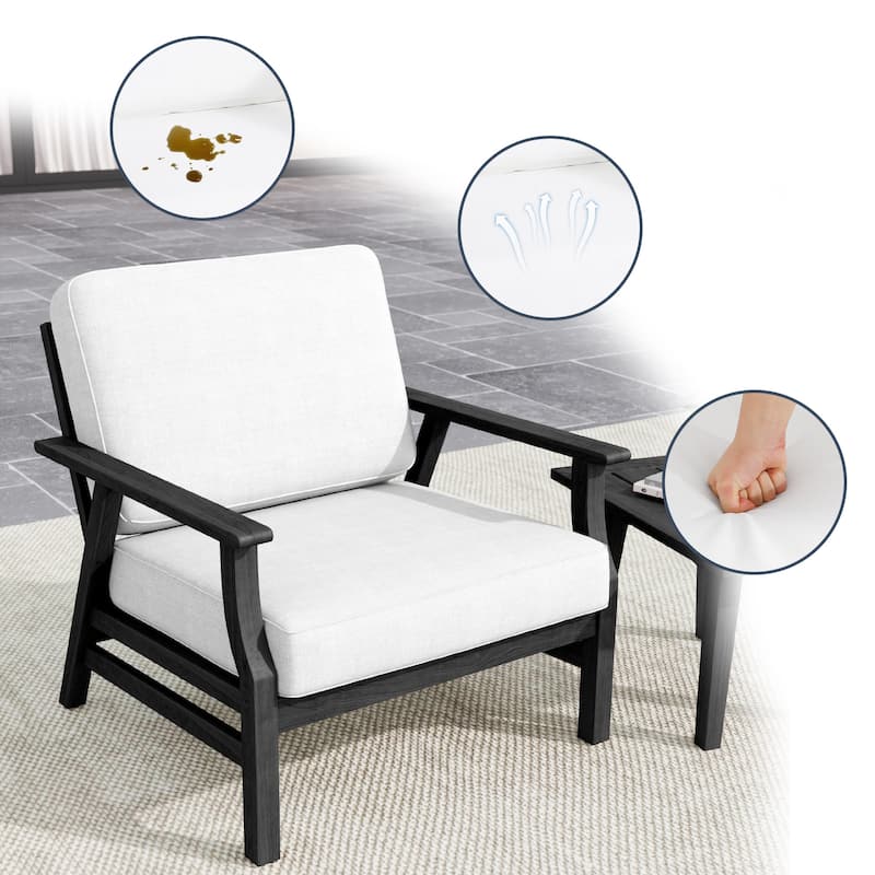 2 Set Outdoor Club Chairs with Cushions Acacia Wood Patio Chairs