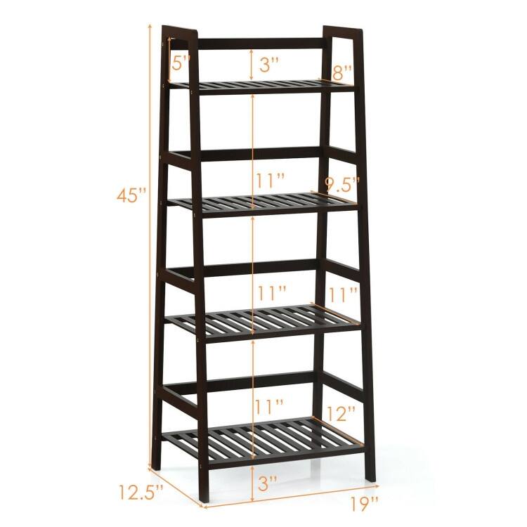 4-Tier Plant Rack with Guardrails Stable and Space-Saving for Home - 19" x 12.5" x 45"