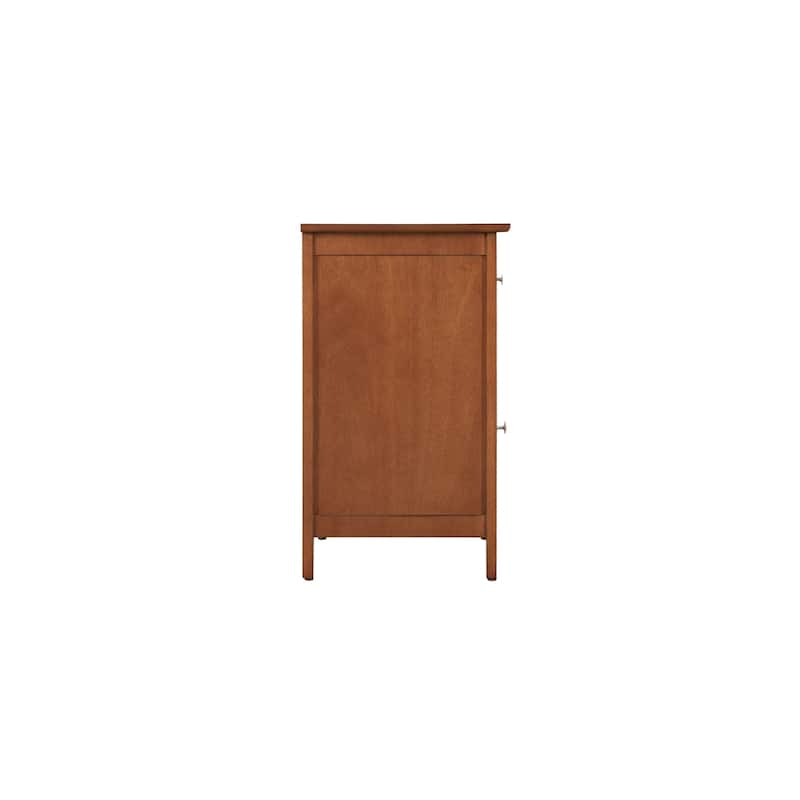 Oak Nightstand 28x23x17 with Three Spacious Drawers, Contemporary Bedside Table for Bedroom Storage and Modern Decor