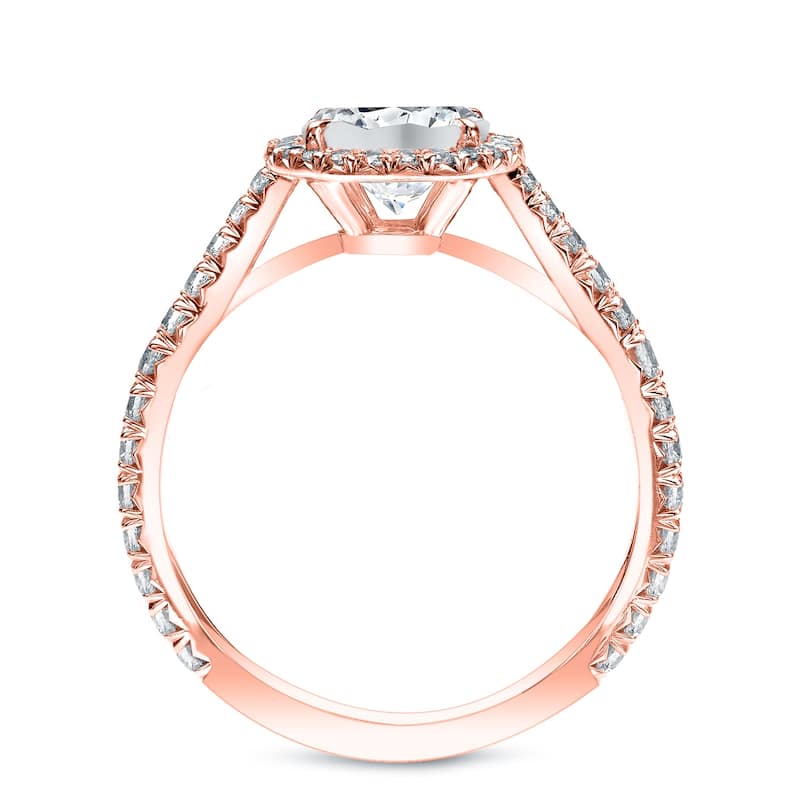 Auriya 14k Gold 1ctw Round Halo Diamond Engagement Ring