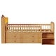 preview thumbnail 10 of 21, Wooden Twin Size Low Loft Bed with House Shape Headboard Built-in LED Lights, Kids Storage Bed with Drawers and Storage Stairs