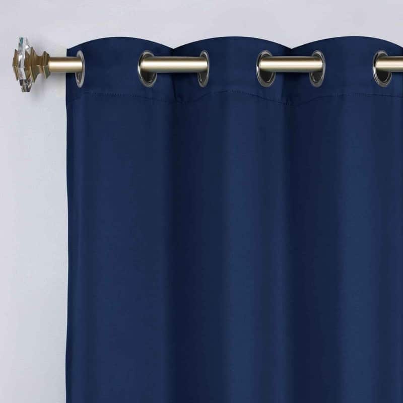 Superior Modern Solid Washable Room Darkening Curtains, Set of 2 Panels