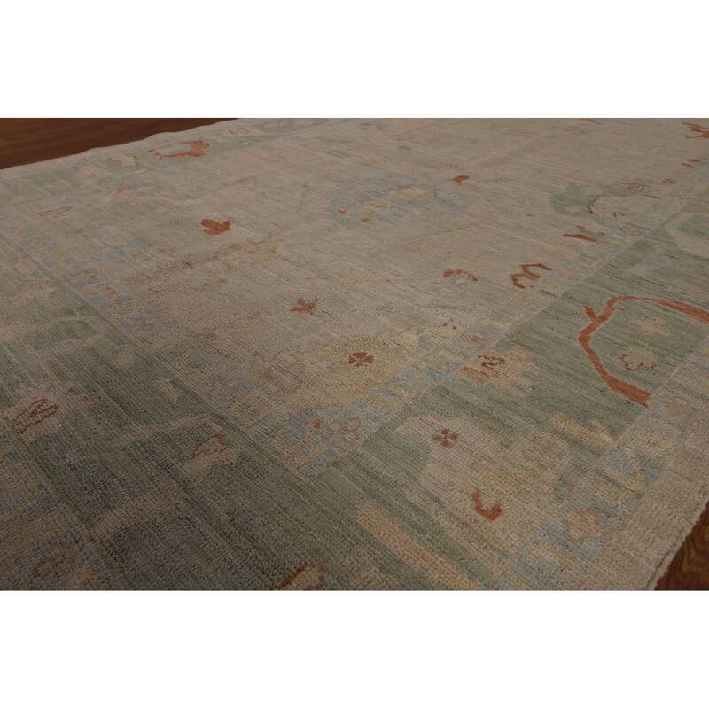 Vegetable Dye Oushak Oriental Area Rug Handmade Wool Carpet - 6'0"x 8'7"