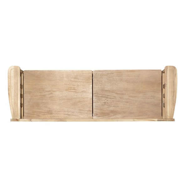 Shop Linon Leslie Natural Finish Wood Storage Bench Overstock