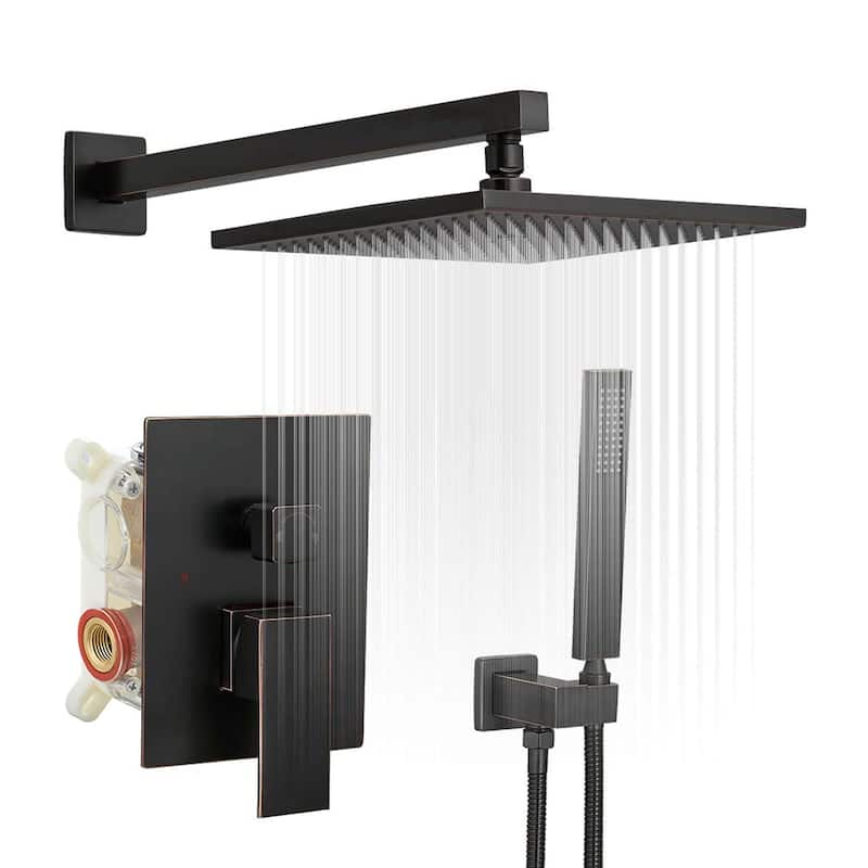 Oil Rubbed Bronze 1-handle Square Shower Faucet Shower System - 15.75"*10"