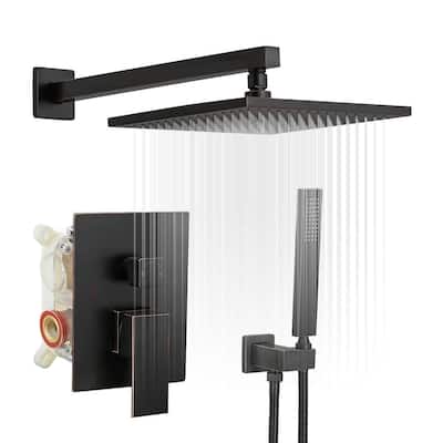 Oil Rubbed Bronze 1-handle Square Shower Faucet Shower System - 15.75"*10"