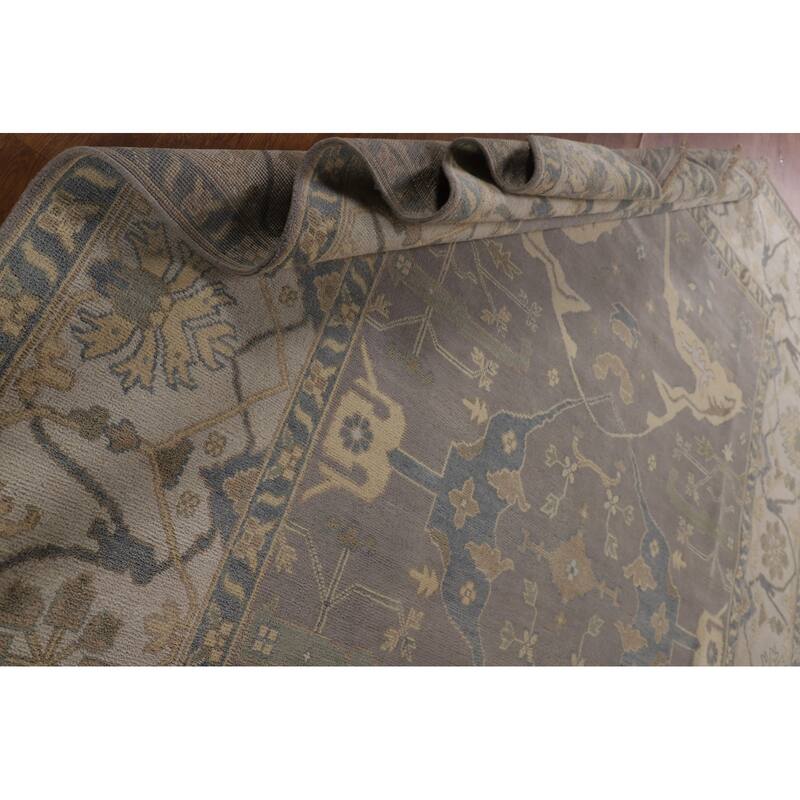 Gray Oushak Indian Large Area Rug Handmade Wool Carpet - 9'11"x 13'9"
