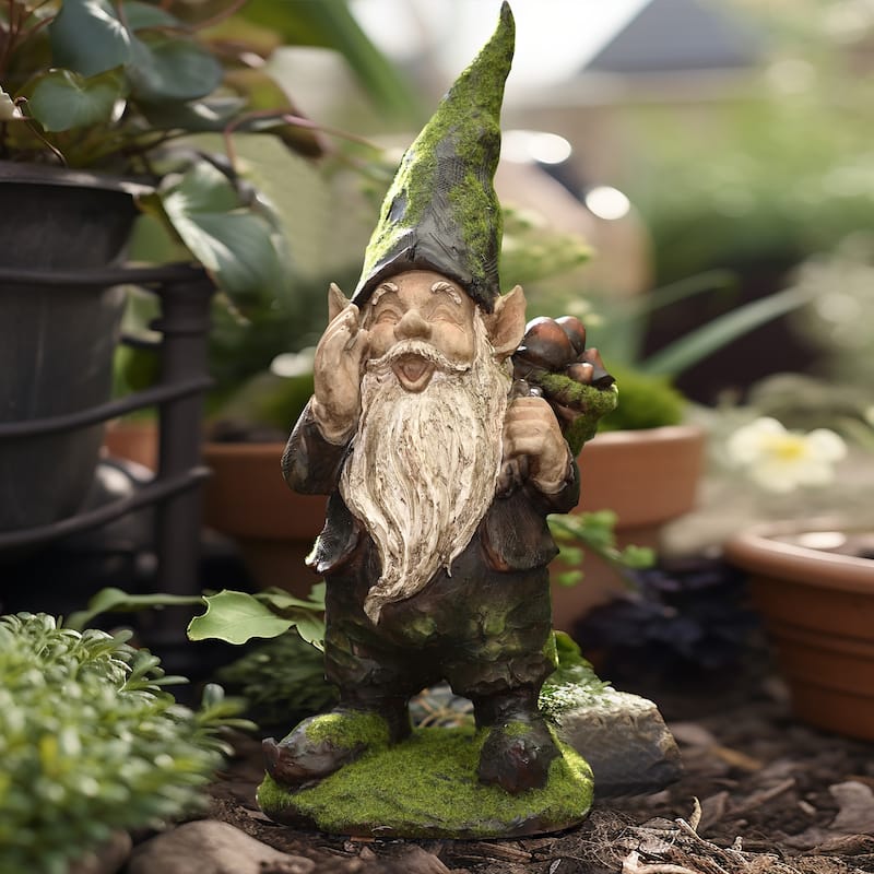 Calling All Gnomes Garden Sculpture Resin Statue, Indoor and Outdoor