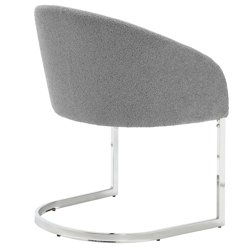 Modern Fabric Upholstered Dining Chairs, Boucle Arm Side Chair - 30" H x 22.2" W x 21.7" D