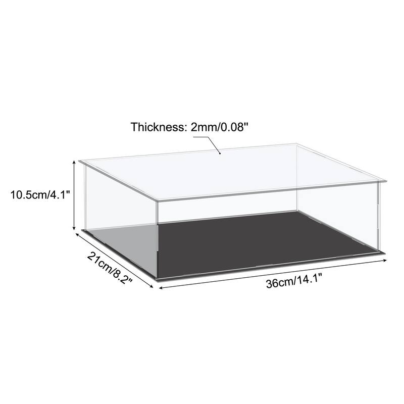 Acrylic Display Case Plastic Box Cube Storage Small Assemble Showcase - 14.1x8.2x4.1 Inch