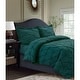 preview thumbnail 10 of 12, Sydney Oversized 3-piece Pintuck Duvet Cover Set Teal - Twin