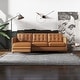 preview thumbnail 2 of 6, Ellis Mid-Century Modern Genuine Leather Power Incliner Sofa Tan - Left Facing