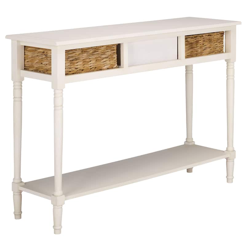 SAFAVIEH Evalena Distressed Black Console Storage Table - 44.5" x 13.4" x 31.5" - 45"W x 13"D x 32"H