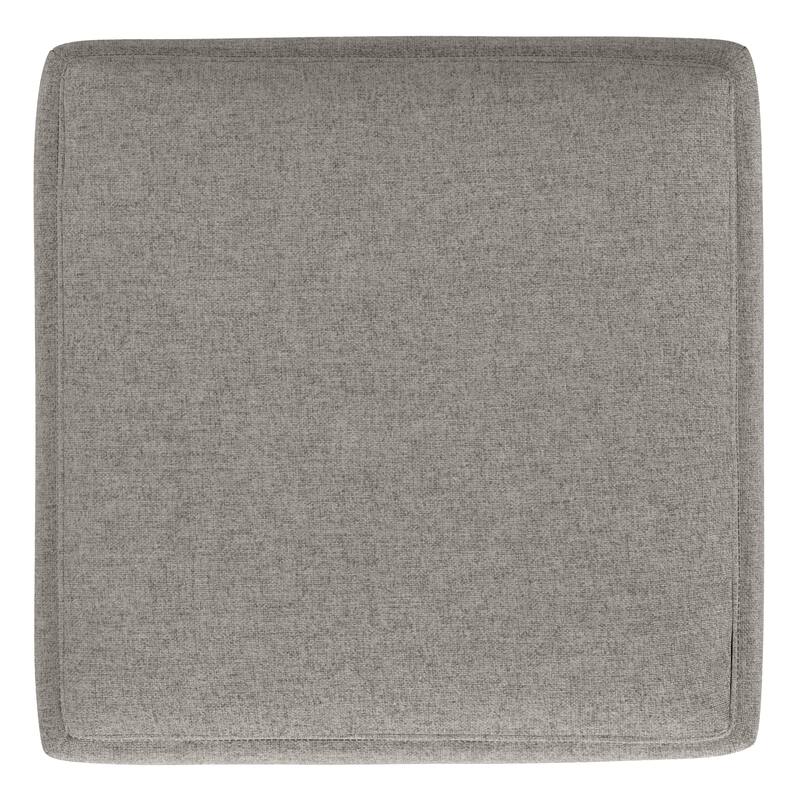 WYNDENHALL Evianna 18" Wide Mid Century Square Storage Ottoman with Tray in Cloud Grey Polyester Linen
