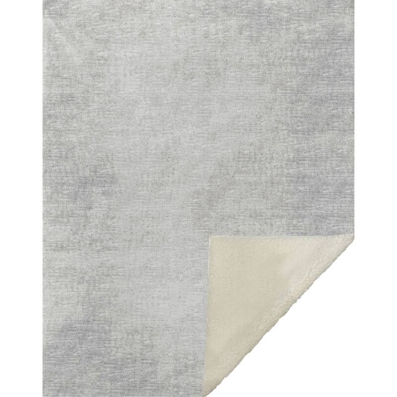 HomeRoots 50" X 70" Gray And Silver Abstract Microfiber Plush Throw Blanket