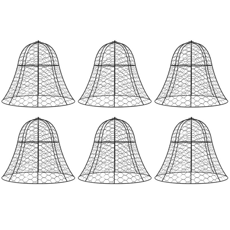 Outsunny Garden Chicken Wire Cloche, 16" x 13" Stackable Animal Plant Protectors, 6 Pack of Metal Crop Cages