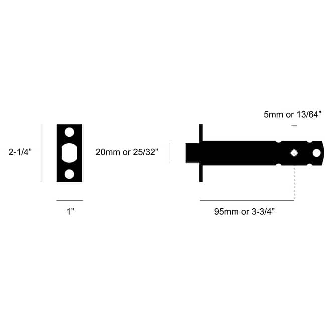 Buster + Punch NDT-021736 Tubular Privacy Deadbolt Door Latch Only for