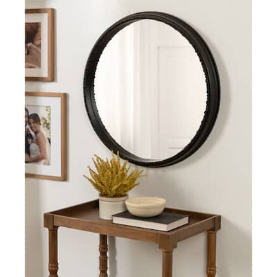 Kate and Laurel Astele Round Framed Mirror - 24" Diameter - 24" Diameter