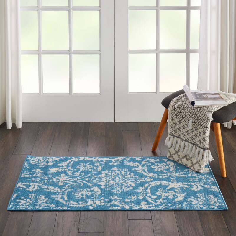 Nourison Jubilant Vintage Farmhouse Damask Area Rug