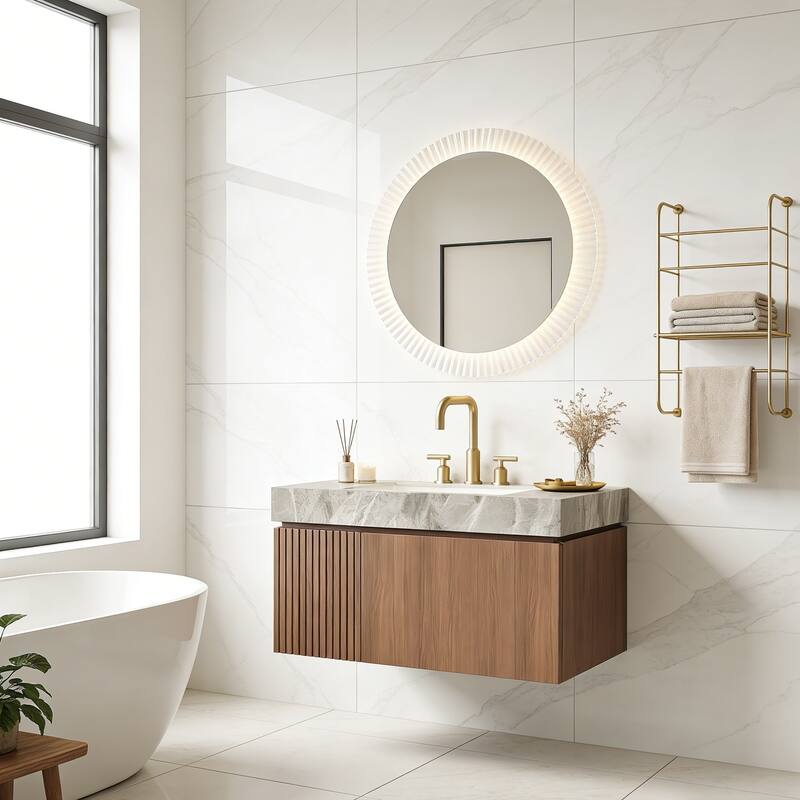 Floating Bathroom Vanity with 3 Pre-drilled Faucet Holes