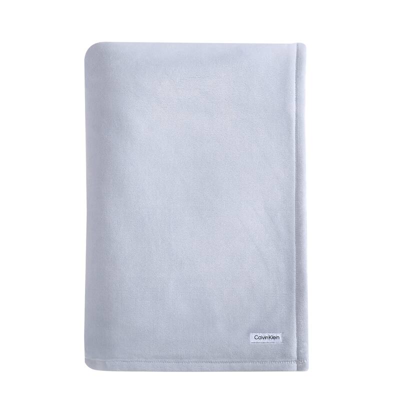 Calvin Klein Plush Solid Reversible Blanket
