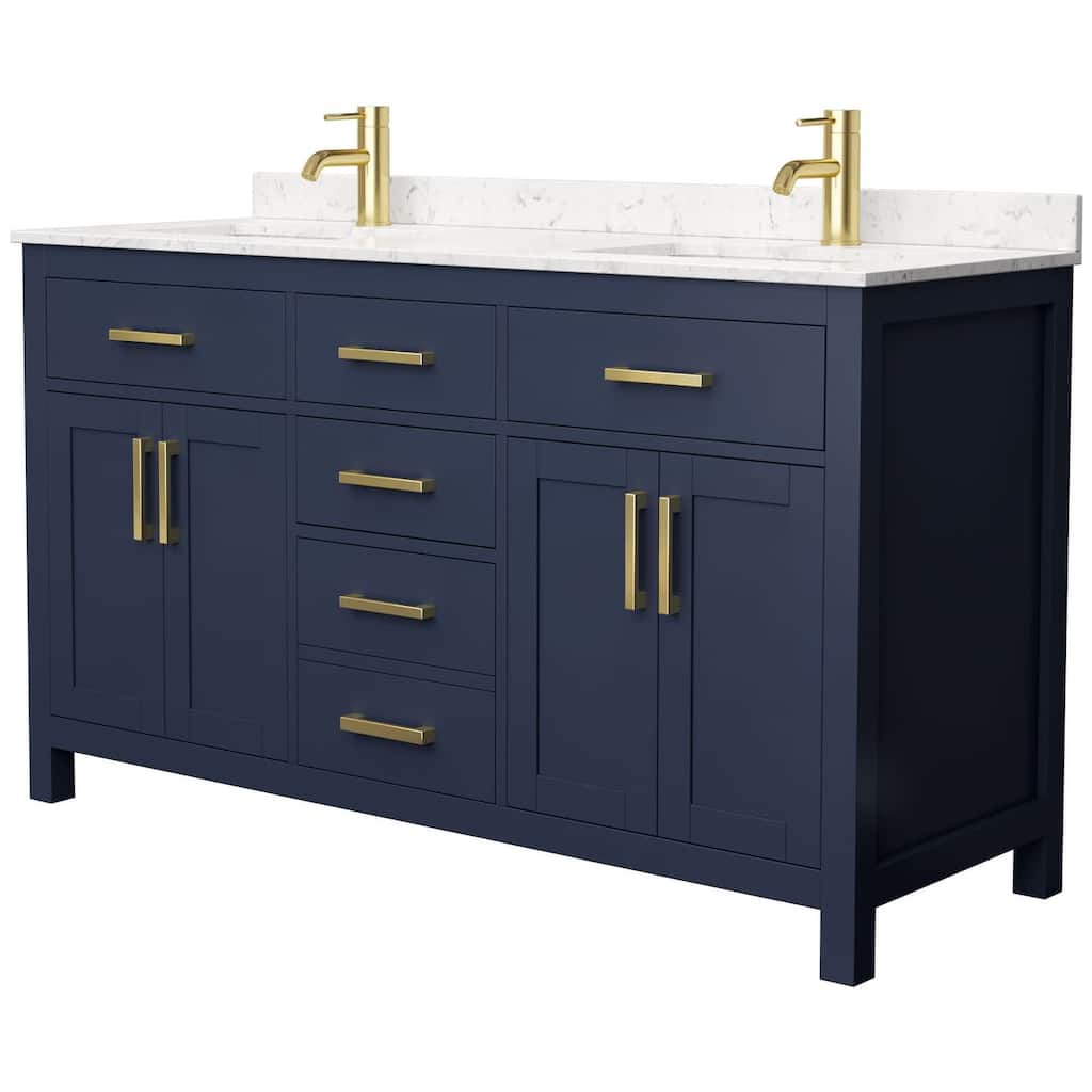 Wyndham Collection Beckett 60" Free Standing Double Basin Vanity Set