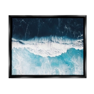 Stupell Crashing Ocean Waves Framed Floater Canvas Wall Art Design By ...
