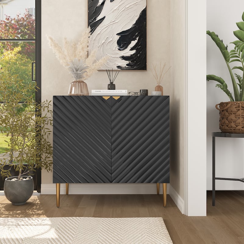 Clihome 2-Door Storage Buffet Sideboard with Adjustable Shelf