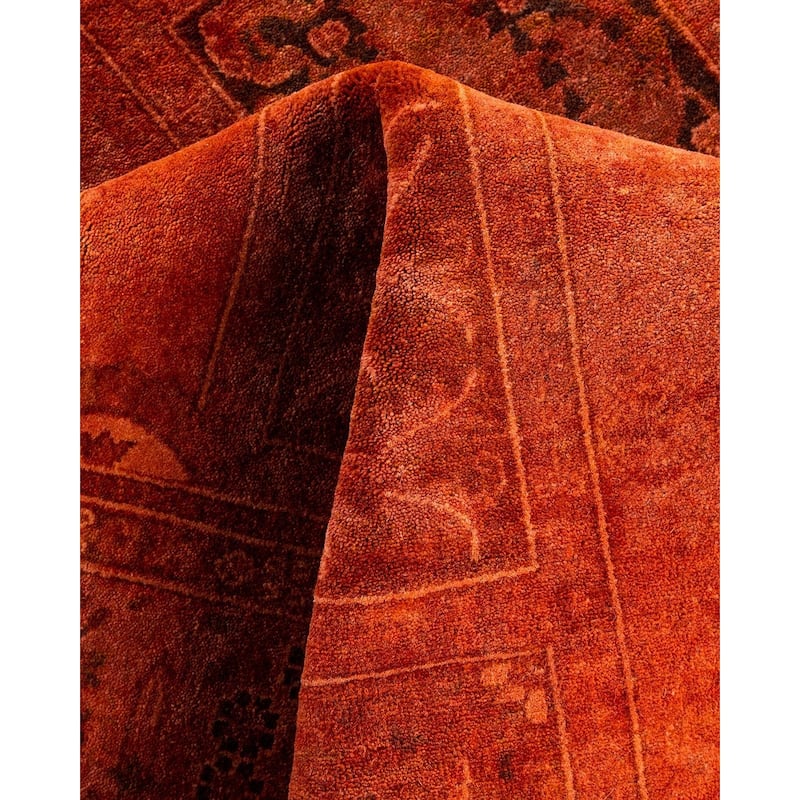 Contemporary Overdyed Wool Hand Knotted Area Rug - 3' 2" x 4' 10"