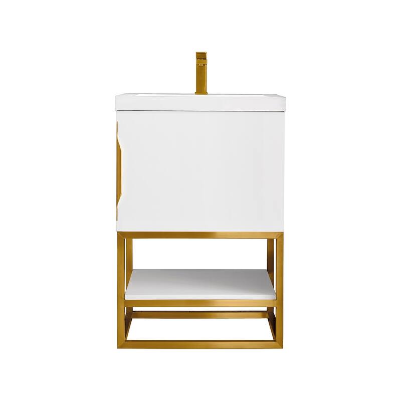 James Martin Vanities 883-V24-RG-WG Columbia 24" Free Standing Single - Glossy White