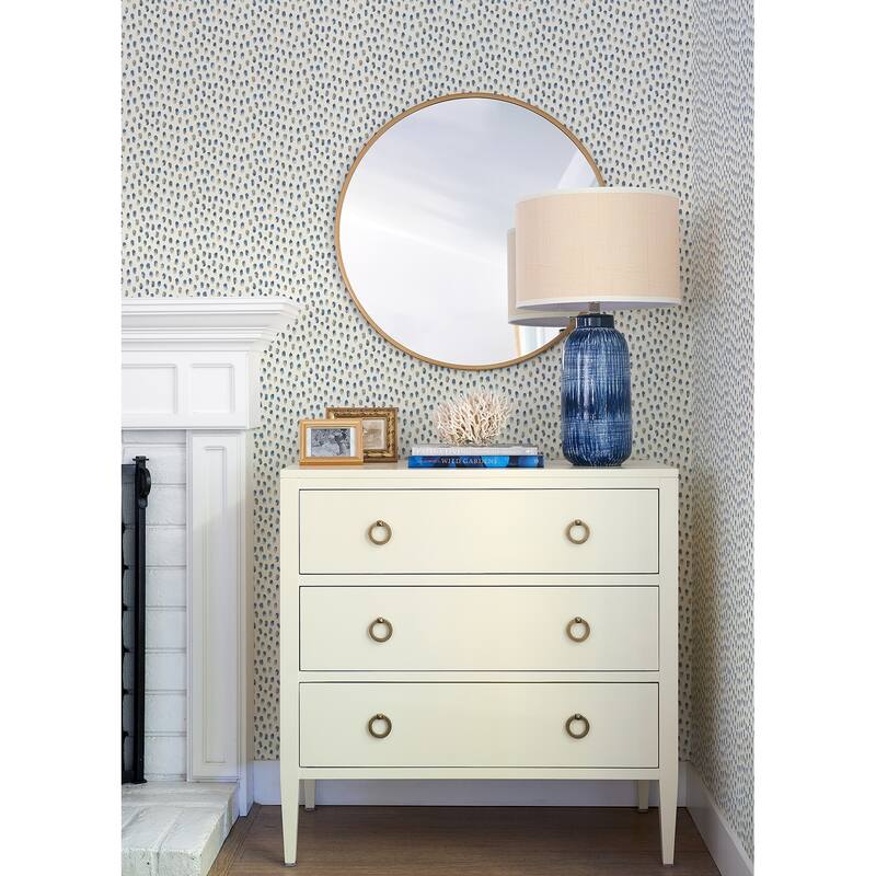 Chesapeake Sand Drips Blue Painted Dots Wallpaper