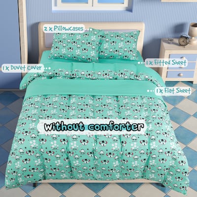 5 Piece Polyester Microfiber Kids Bedding Set Alien Pattern