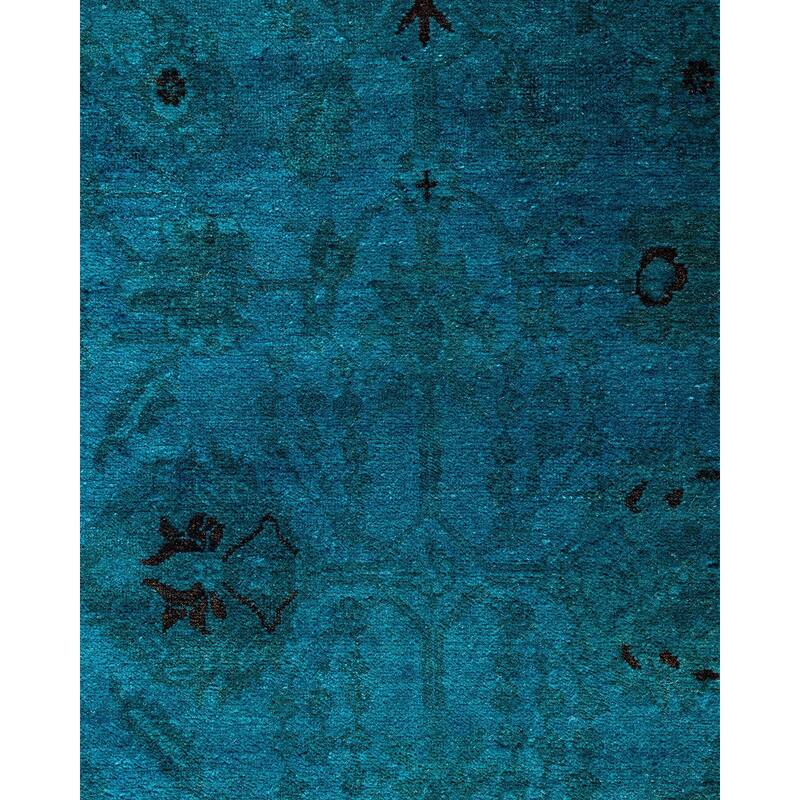 Fine Vibrance One-of-a-Kind Hand-Knotted Runner Rug - Blue, 2' 10" x 11' 10" - 2' 10" x 11' 10"