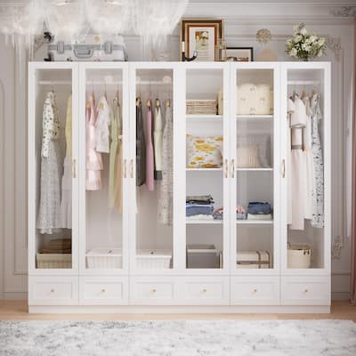 Multi-Piece Wardrobe Set Adaptable Closet Modules Combo Armoires
