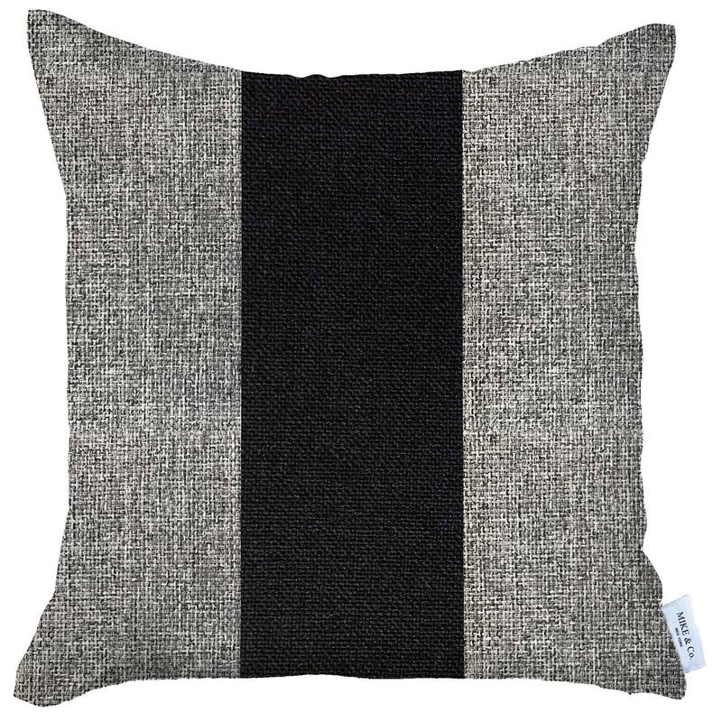 Black and Yellow Centered Strap Throw Pillow