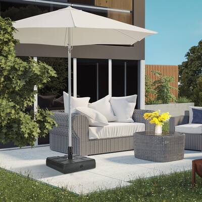 Outsunny 88 lbs. Fillable Umbrella Base with Steel Umbrella Holder for 1.25", 1.5" or 2" Umbrella Poles