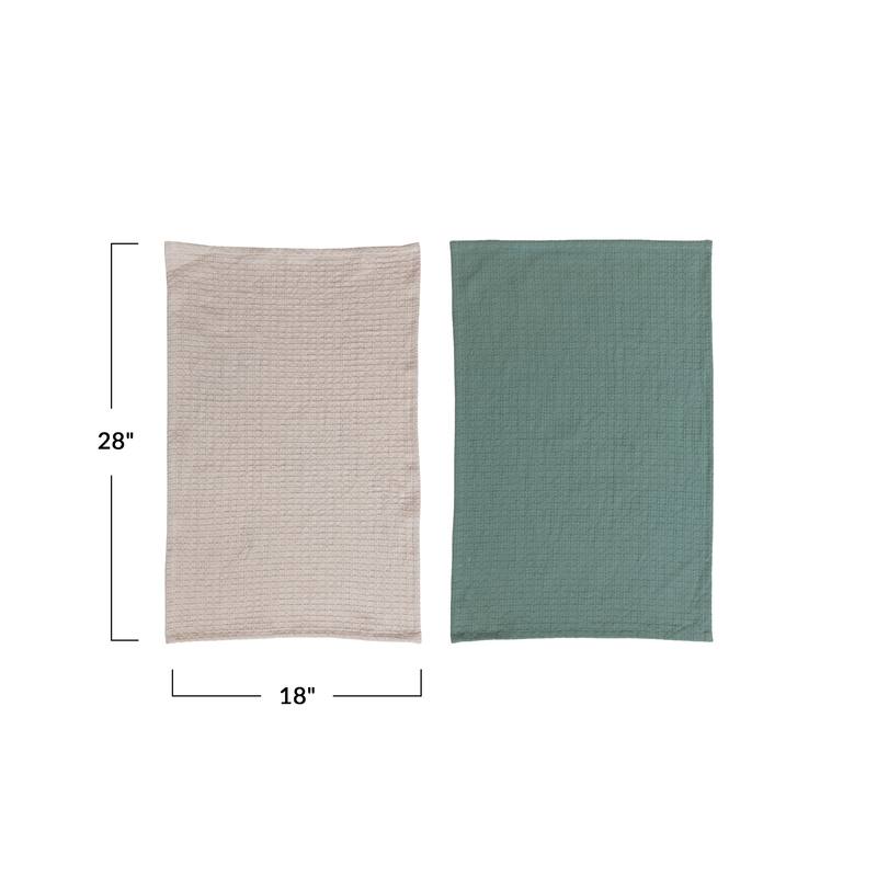 Cotton Waffle Weave Tea Towels - 28.0"L x 18.0"W x 0.3"H
