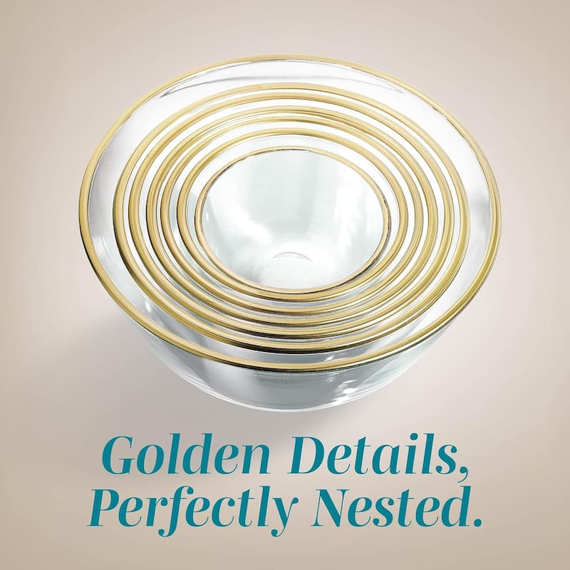 COOK WITH COLOR 12 Pc Glass Nesting Mixing Bowl Set with Lids for Cooking and Prep