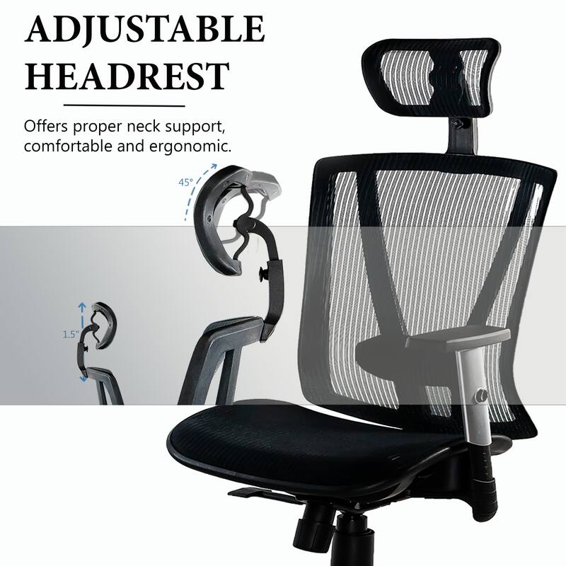 ErgoMax Office Fully Meshed Ergonomic Height Adjustable Red Office Chair w/Armrests & Headrest, 52 Inch Max Height
