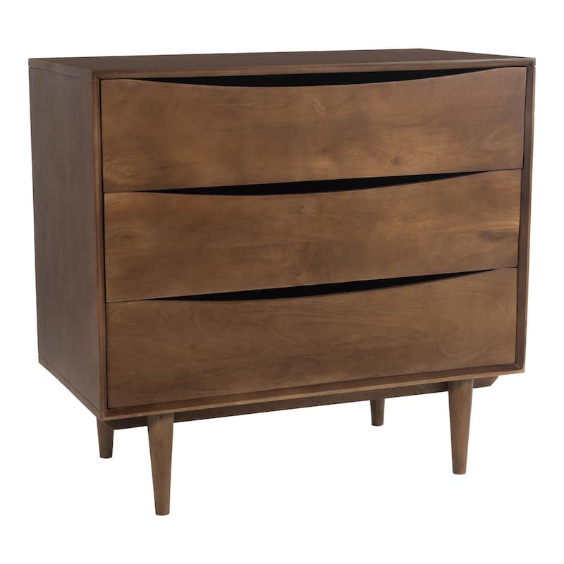 Dillon Solid Wood Three-Drawer Chest - Walnut