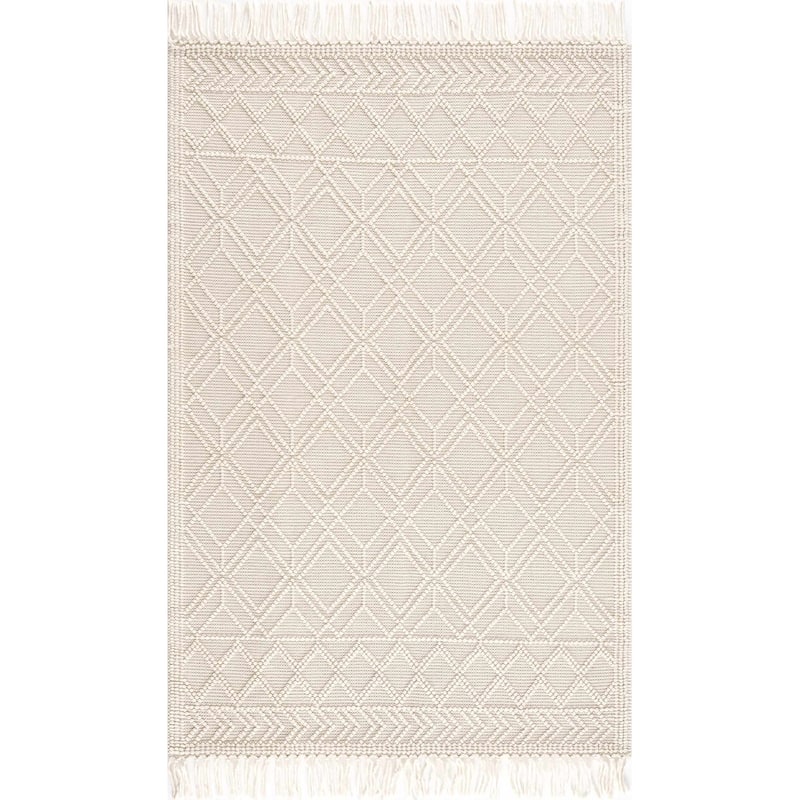 Hauteloom Arnside Living Room, Bedroom Area Rug - Ivory, Pink - 2'3" x 3'9" - 8'10" x 12' - Ivory, Peach / Leonardtown